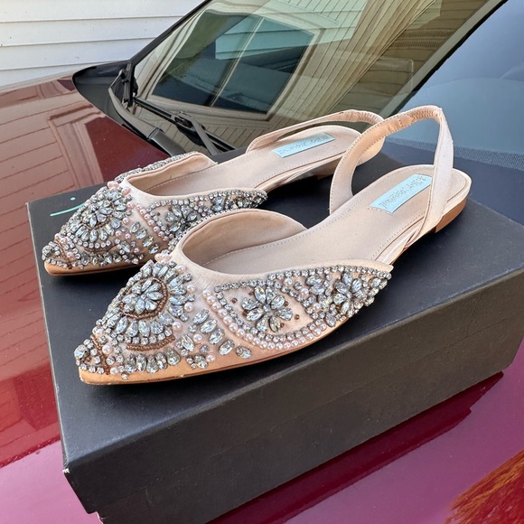 Blue by Betsey Johnson Molly (Champagne Satin) Women's Shoes Blue by Betsey Johnson Molly (Champagne Satin) Women's Shoes